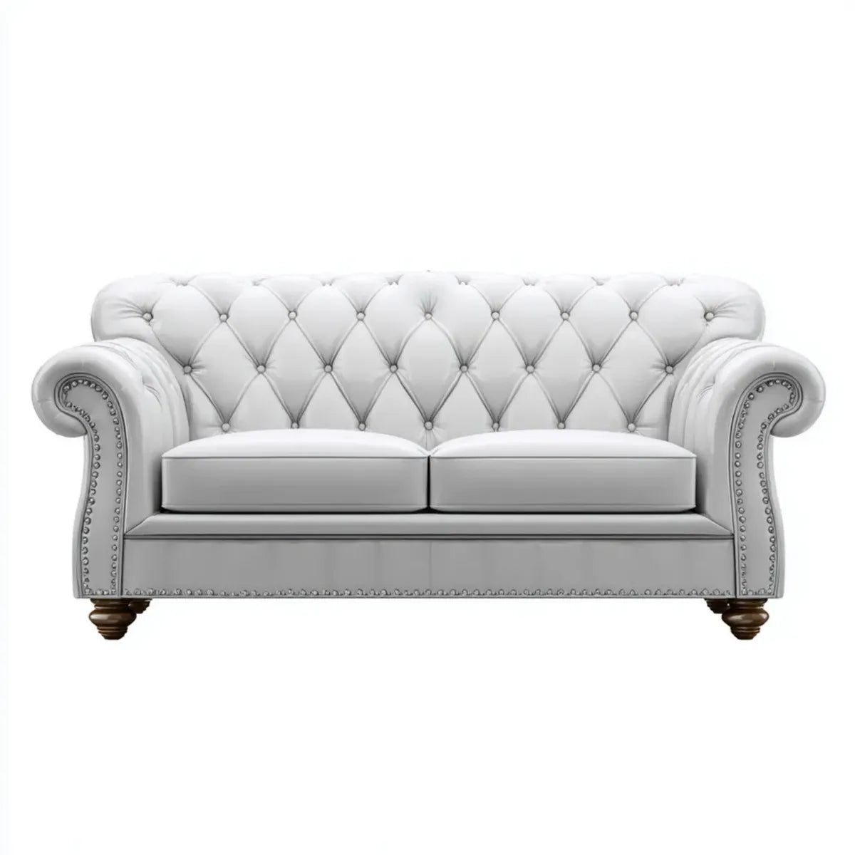 Sofa, Chesterfield 2-osobowa sofa biały 190 x 90 x 78 cm PU- skóra prostokątna