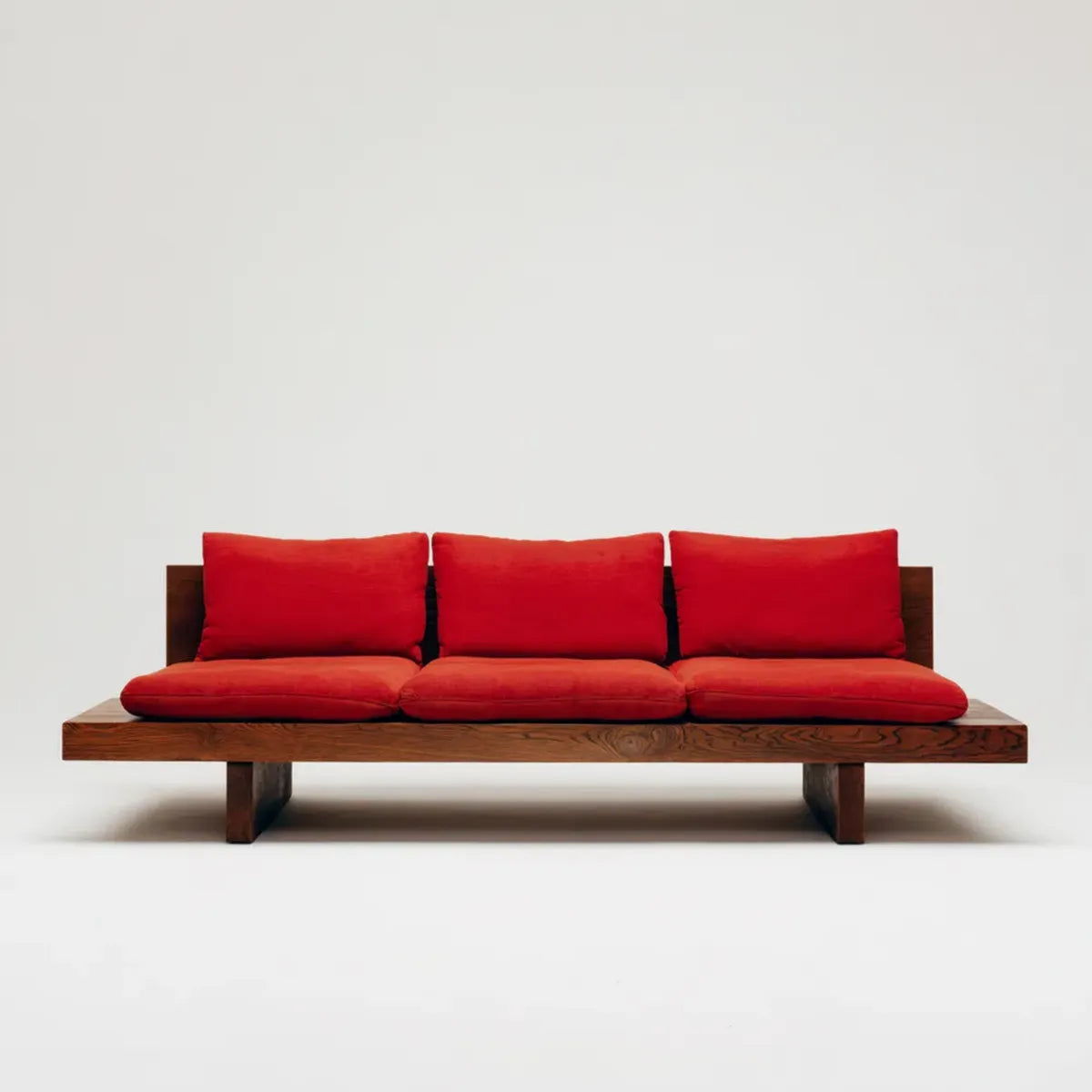 Sofa ogrodowa, 3-osobowy taras sofa Czerwony 210 x 80 x 70 cm lite drewno prostokątne