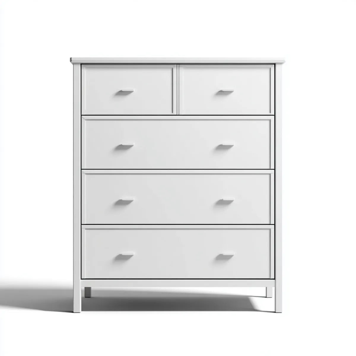 Komoda, Biała 5- Szuflada gabinet 87 x 48 x 123 cm w prostokątnej płycie wiórowej