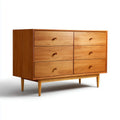 Komoda, Wygoda 6 szuflady brązowy miód 120 x 40 x 80 cm MDF ocynkowany dąb prostokątna