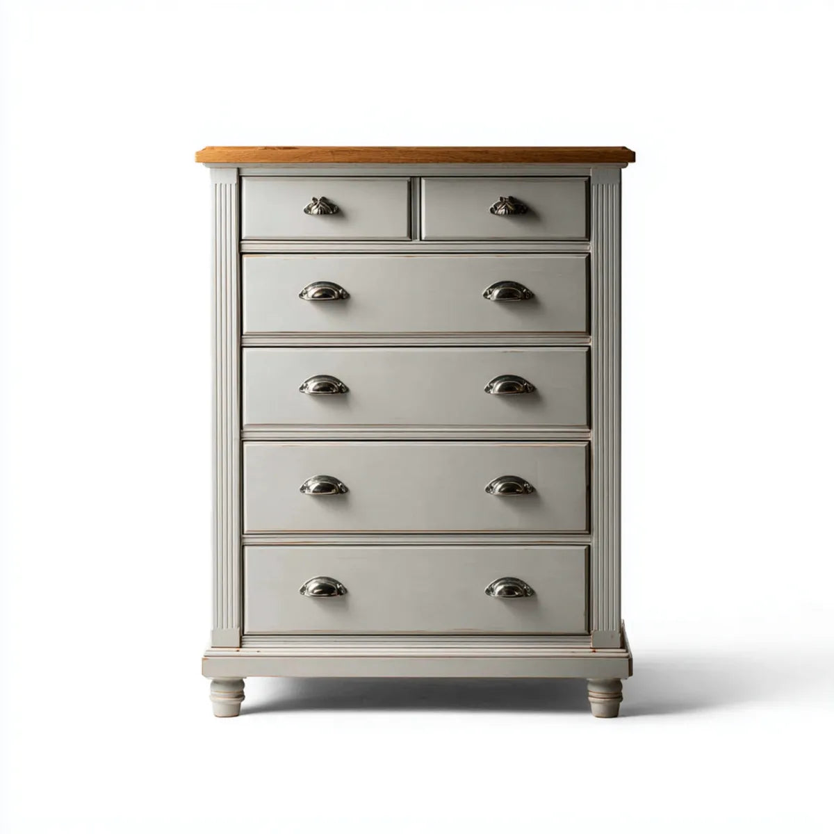 Komoda, Konmode 6 szuflady szare 100 x 45 x 120 cm w prostokątnym MDF