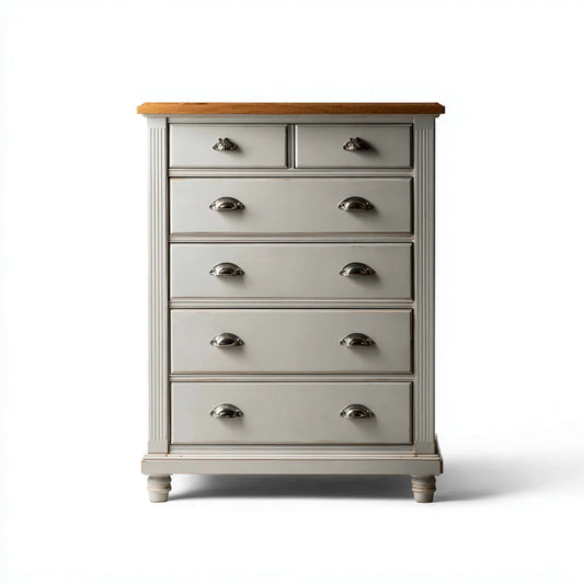 Komoda, Konmode 6 szuflady szare 100 x 45 x 120 cm w prostokątnym MDF