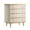 Komoda, Białe i złote 4 szuflady 80 x 40 x 100 cm w prostokątnych płytach MDF
