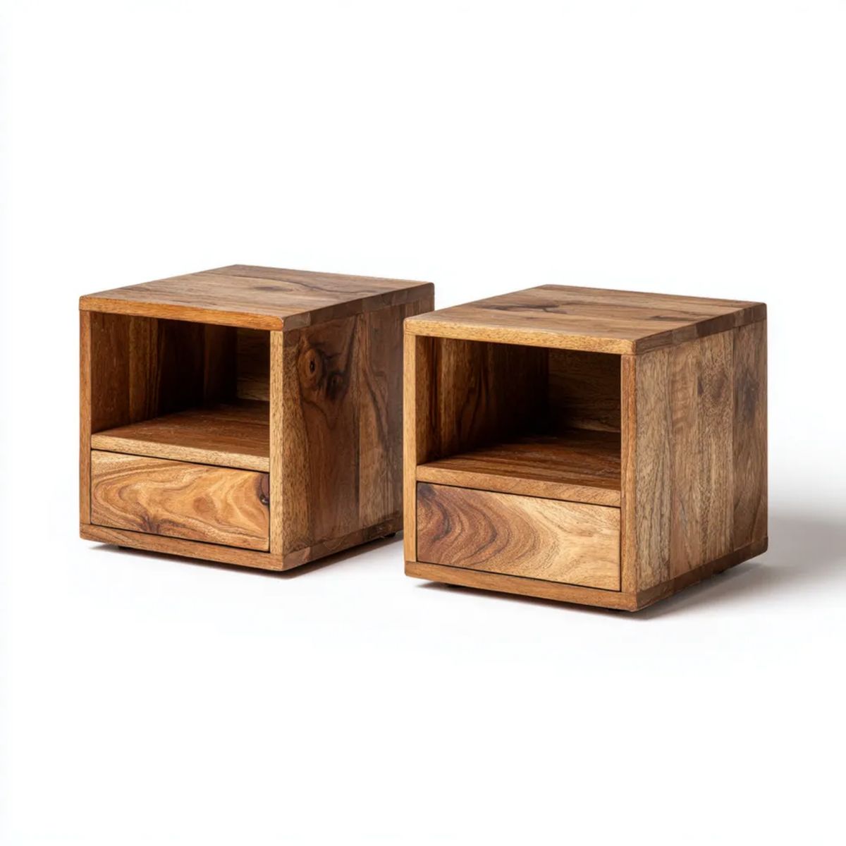 Szafka nocna, Zestaw 2 prostokątne stoły z bedside w bethlide bethbrązowy palisander, 40 x 30 x 40 cm