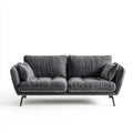 sofa 2-osobowa Ciemnoszara 180 x 90 x 85 cm poliestrowy aksamit ze stalowych nóg