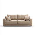 Sofa, 3-fotelikowa kanapa beżowa 220 x 95 x 88 cm z poliestrowym kształtem prostym