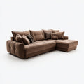 Sofa, Kanapa narożna z szezlongiem Brązowy 290 x 170 x 85 cm poliestrowy kształt L