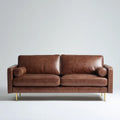 Sofa, 2-fotela Brązowy 180 x 85 x 82 cm ze skórzaną pokrywą PU prostokątną