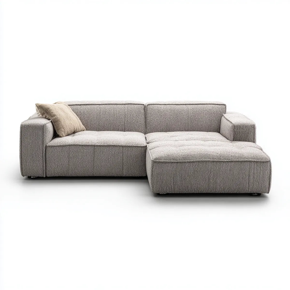 Sofa narożna z rekamierem w prawej greckiej wersji 250 x 165 x 85 cm poliestrowego kształtu L