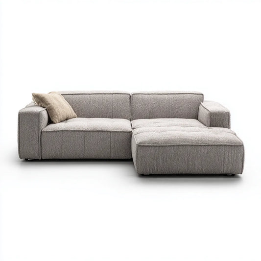 Sofa narożna z rekamierem w prawej greckiej wersji 250 x 165 x 85 cm poliestrowego kształtu L
