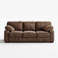 sofa 3-osobowa Brązowy 220 x 95 x 88 cm z pokrywą pępowinową i 2 ozdobnymi poduszkami