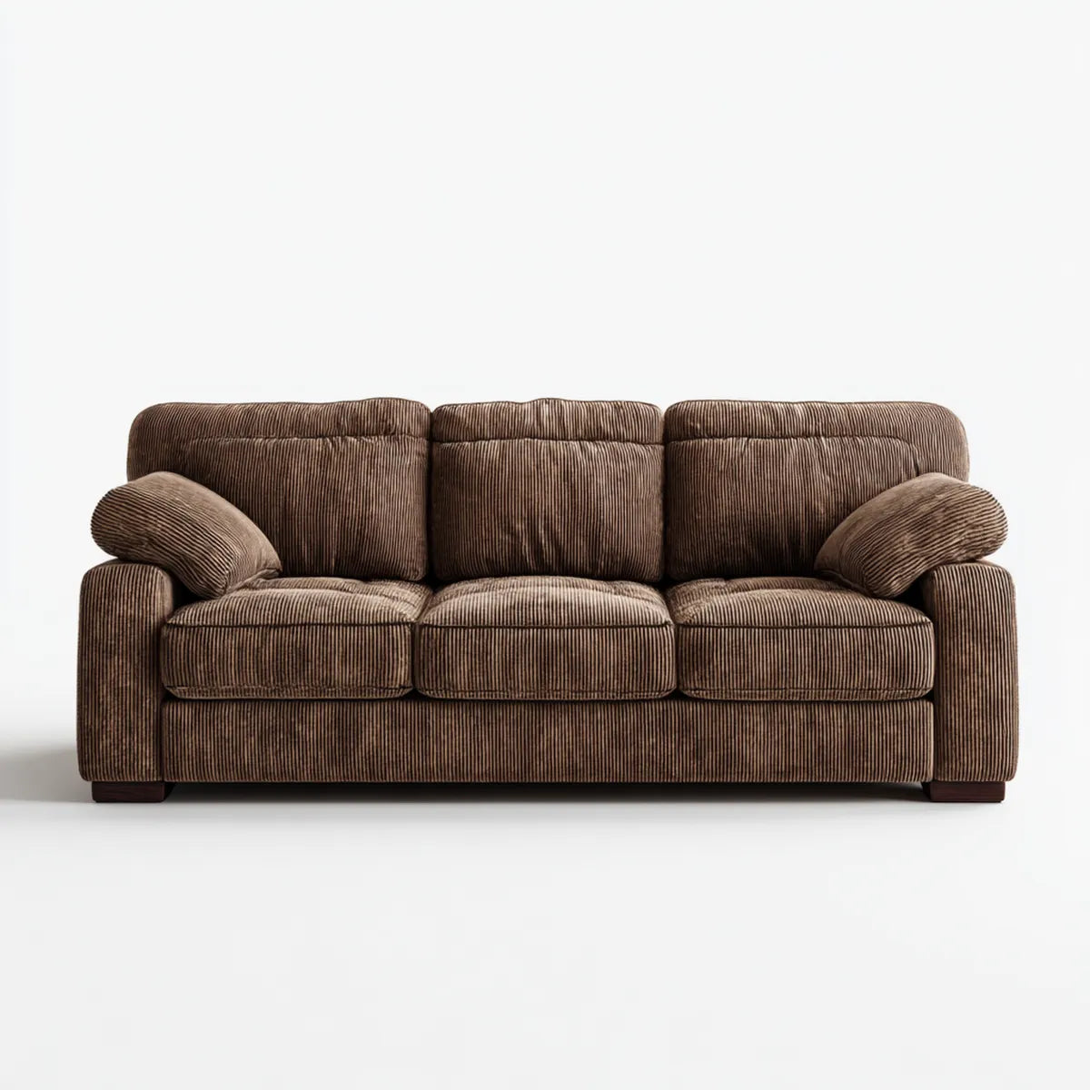 sofa 3-osobowa Brązowy 220 x 95 x 88 cm z pokrywą pępowinową i 2 ozdobnymi poduszkami