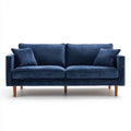 Sofa 3-osobowa Ciemnoniebieski 210 x 88 x 85 cm poliestrowy aksamit