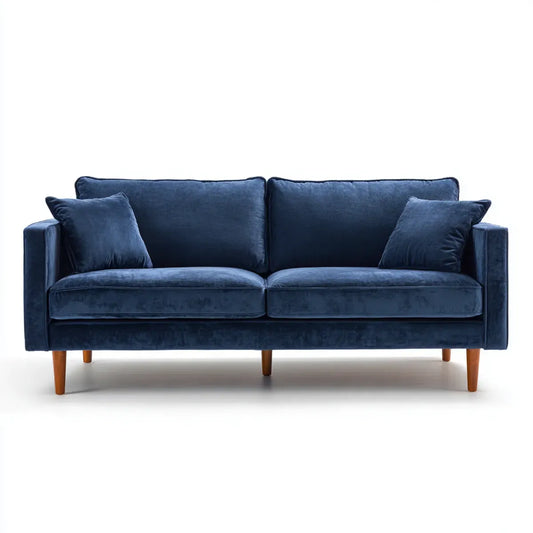 Sofa 3-osobowa Ciemnoniebieski 210 x 88 x 85 cm poliestrowy aksamit