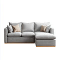 Sofa, Kanapa narożna z recyrem po prawej stronie Szara 260 x 160 x 85 cm poliestrowe drewno lite prostokątne