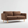 Sofa, 3-fotela Brązowa 210 x 88 x 82 cm tapicerka poliestrowa Prosta