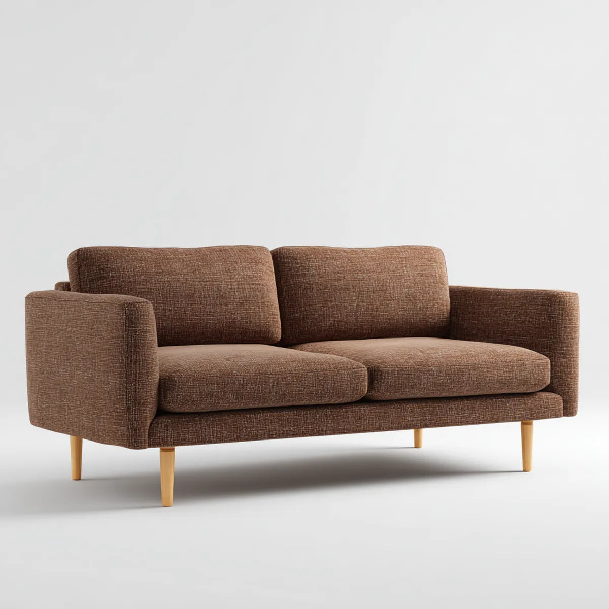Sofa, 3-fotela Brązowa 210 x 88 x 82 cm tapicerka poliestrowa Prosta