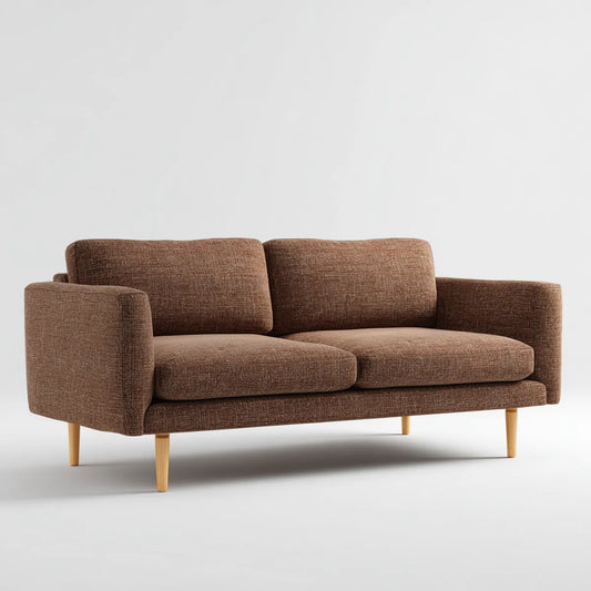 Sofa, 3-fotela Brązowa 210 x 88 x 82 cm tapicerka poliestrowa Prosta