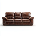 Sofa, 3- fotela Brązowy 210 x 95 x 90 cm PU- Sztuczna skóra prostokątna