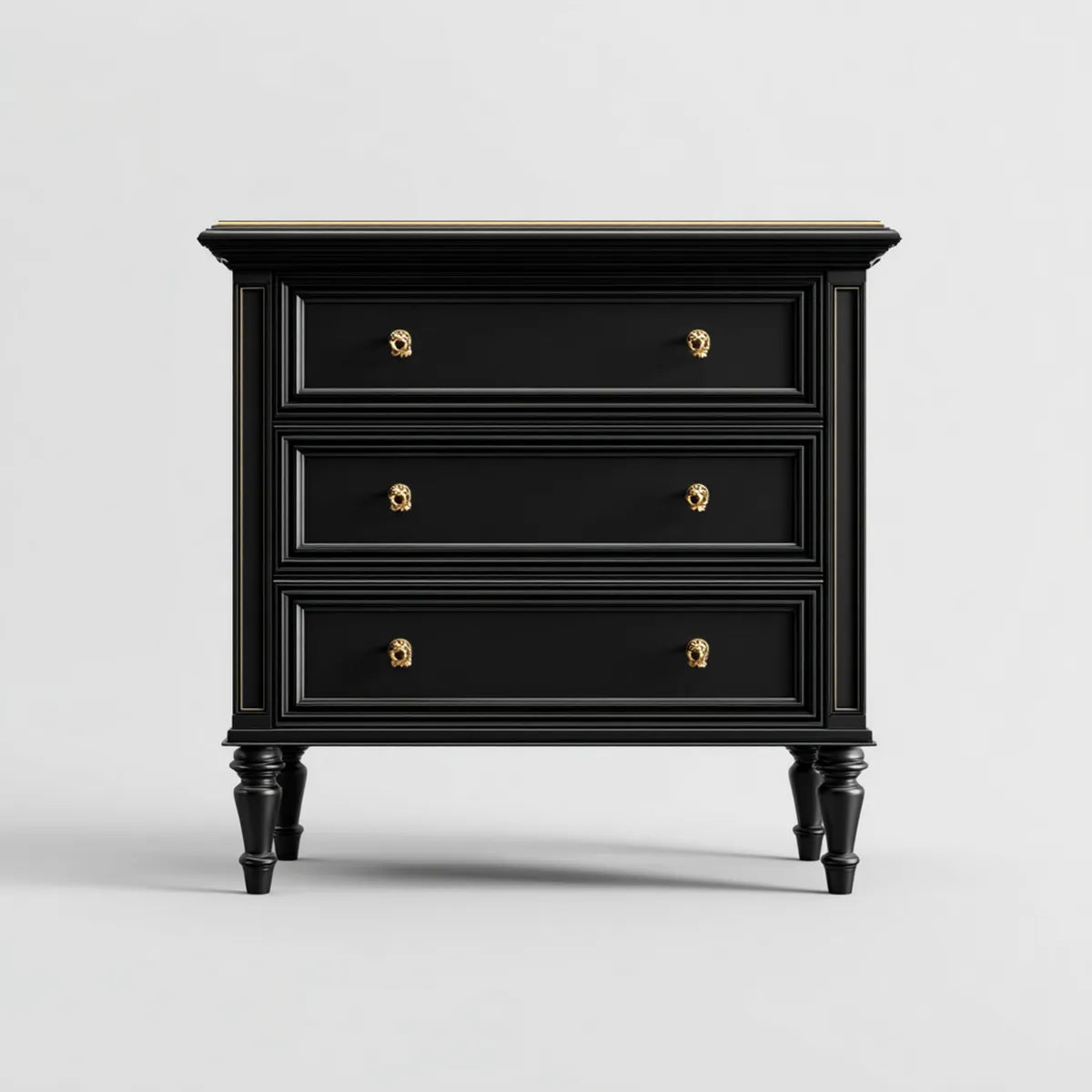 Komoda, 3 szuflady komora czarny 100 x 45 x 95 cm prostokątna MDF