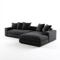 Sofa narożna z rekamierem w prawo Czarna 290 x 180 cm tapicerka poliestrowa kształt litery L