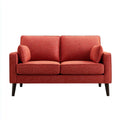 sofa 2-osobowa Red 145 x 80 x 85 cm z tapicerką poliestrową wyściełaną pianką i litymi nóżkami z drewna