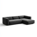 Sofa, 2-częściowa narożna kanapa czarna 280 x 170 x 70 cm poliestrowy mikrofiber kształt L