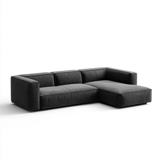 Sofa, 2-częściowa narożna kanapa czarna 280 x 170 x 70 cm poliestrowy mikrofiber kształt L