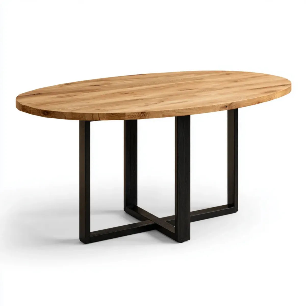 Stół do jadalni naturalny brązowy 180 x 90 x 75 cm stali dębowej owalnej