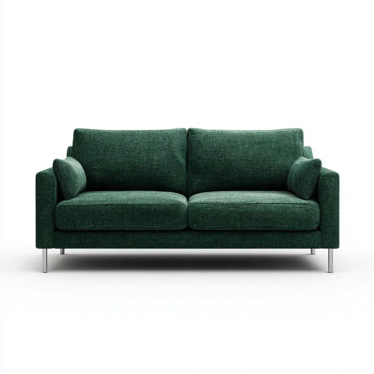 Sofa, 2-fotela ciemnozielony 180 x 88 x 84 cm tapicerka poliestrowa prostokątna