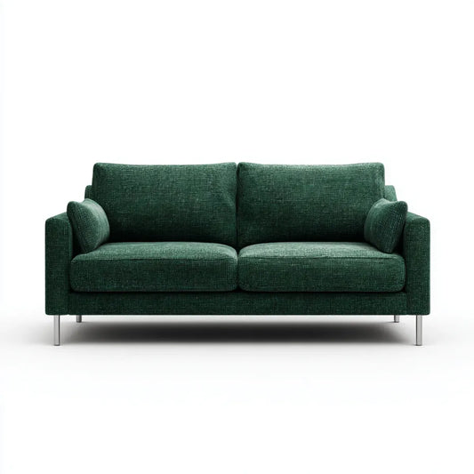 Sofa, 2-fotela ciemnozielony 180 x 88 x 84 cm tapicerka poliestrowa prostokątna