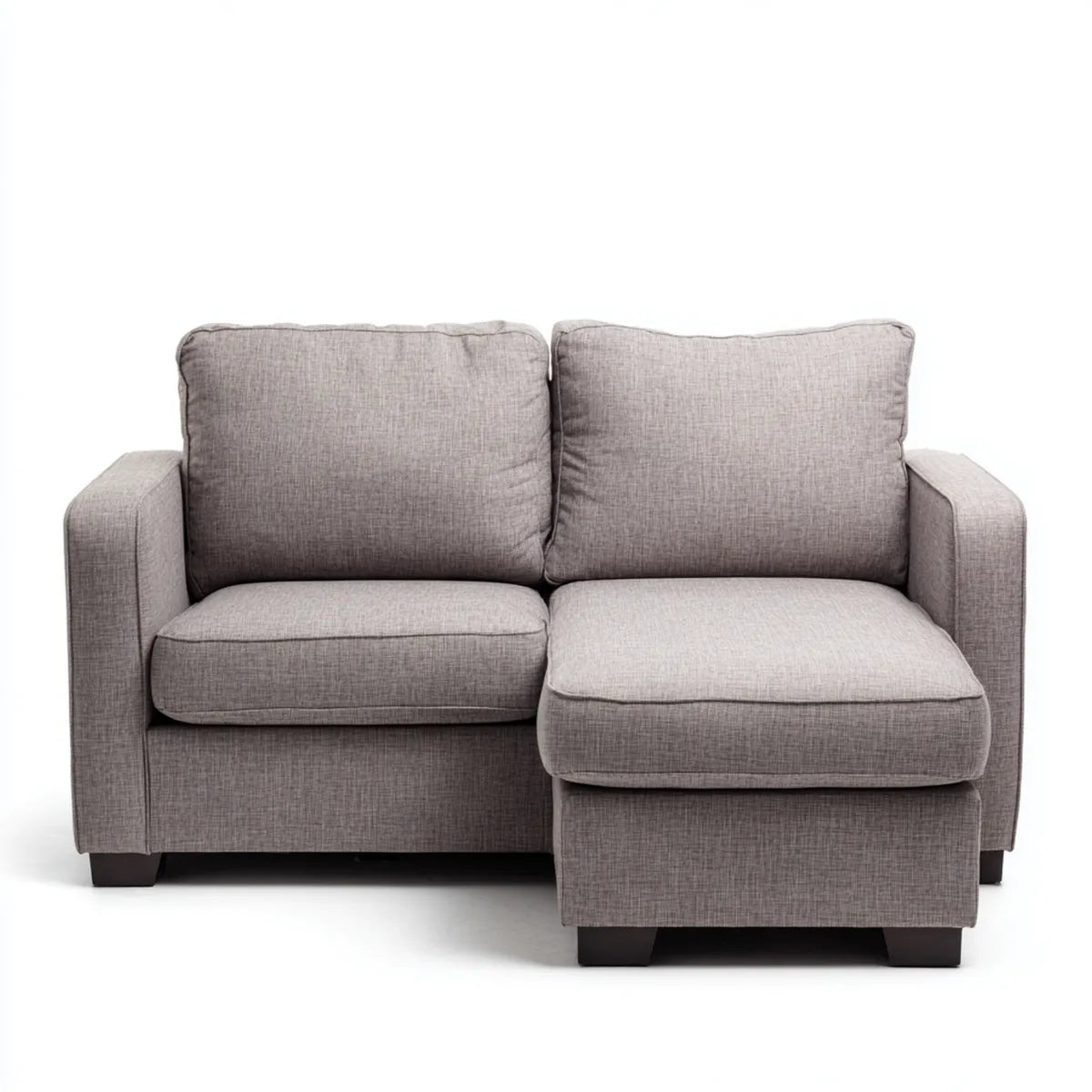 Sofa, 2-fotelikowa kanapa narożna szara z poliestru z odbiciami 160 x 145 x 85 cm