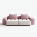 Sofa, 2-fotelik modułowa sofa Różowy krem biały 220 x 95 x 78 cm poliester prostokątna