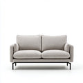 Sofa, 2-fotela fotelik jasny szary 160 x 86 x 83 cm poliester prostokątna