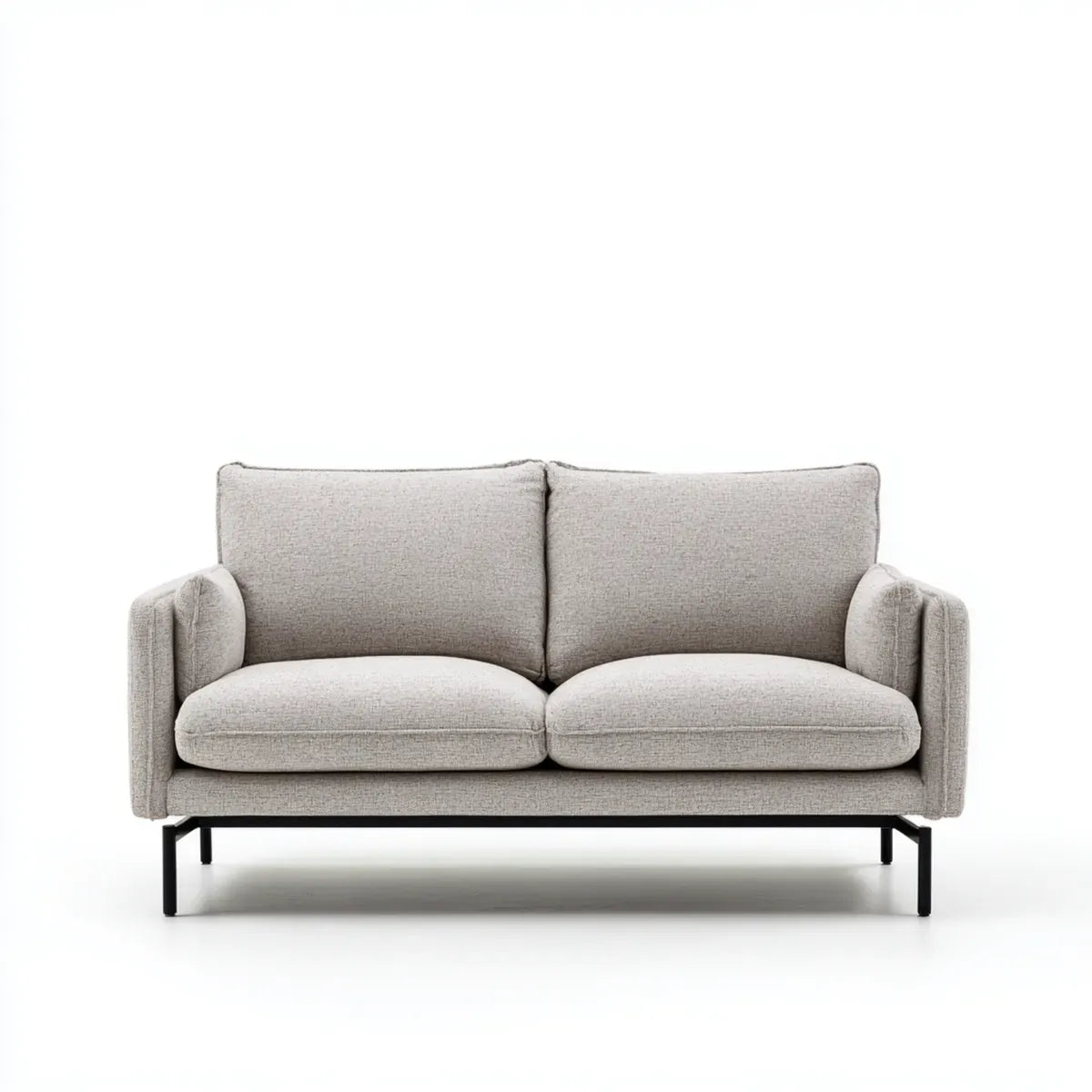 Sofa, 2-fotela fotelik jasny szary 160 x 86 x 83 cm poliester prostokątna