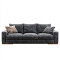 sofa 3-osobowa ciemnoszara 230 x 95 x 86 cm prostokątna poliestrowa