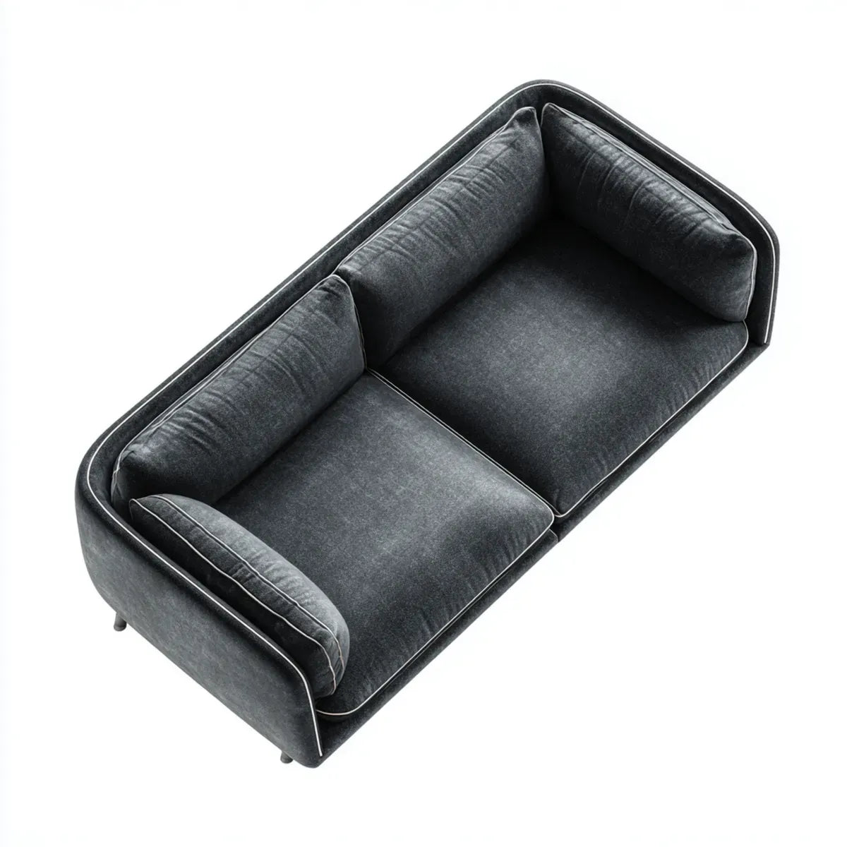 Sofa, 2-fotela Ciemny szary 180 x 95 x 78 cm poliester aksamitny prostokątna