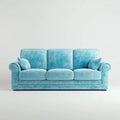 Sofa, 3-kanapa fotelik turkusowy 210 x 90 x 88 cm poliestrowy aksamit prosty