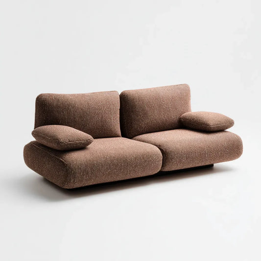 Sofa, 2-fotelowa sofa Brązowy 180 x 100 x 75 cm z prostokątną pokrywą z poliestru