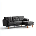 Sofa, Kanapa narożna z ciemnoszarym zwrotnikiem 210 x 145 x 85 cm poliestrowy kształt L
