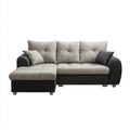Sofa, Kanapa narożna z szezlongiem szary Antracite 240 x 150 x 90 cm poliestrowy prostokątna